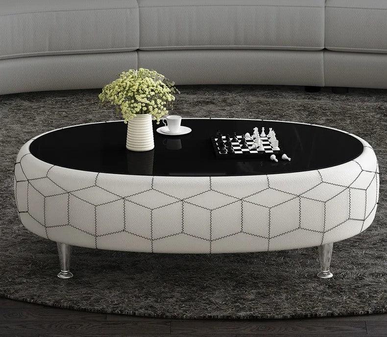 Lixra Modern Oval Wooden Coffee Table