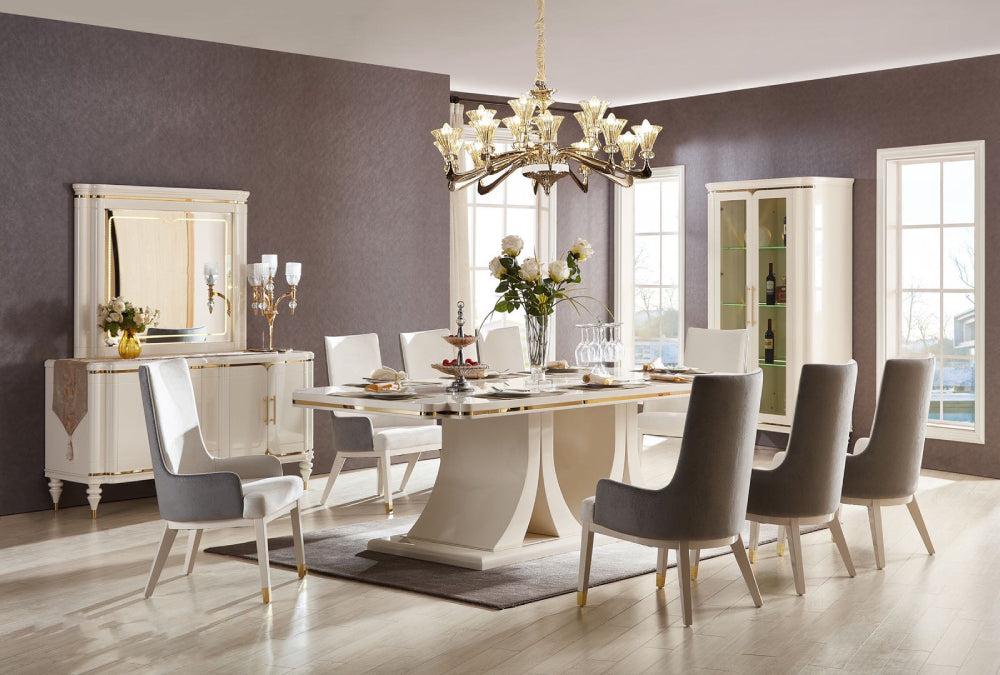 Lixra Modern Polished Wooden Dining Table Set