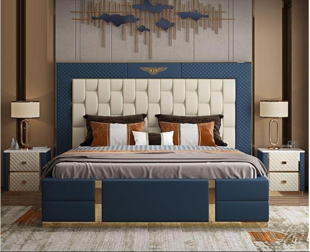 Lixra Modern Rectangular Leather Panel Bed