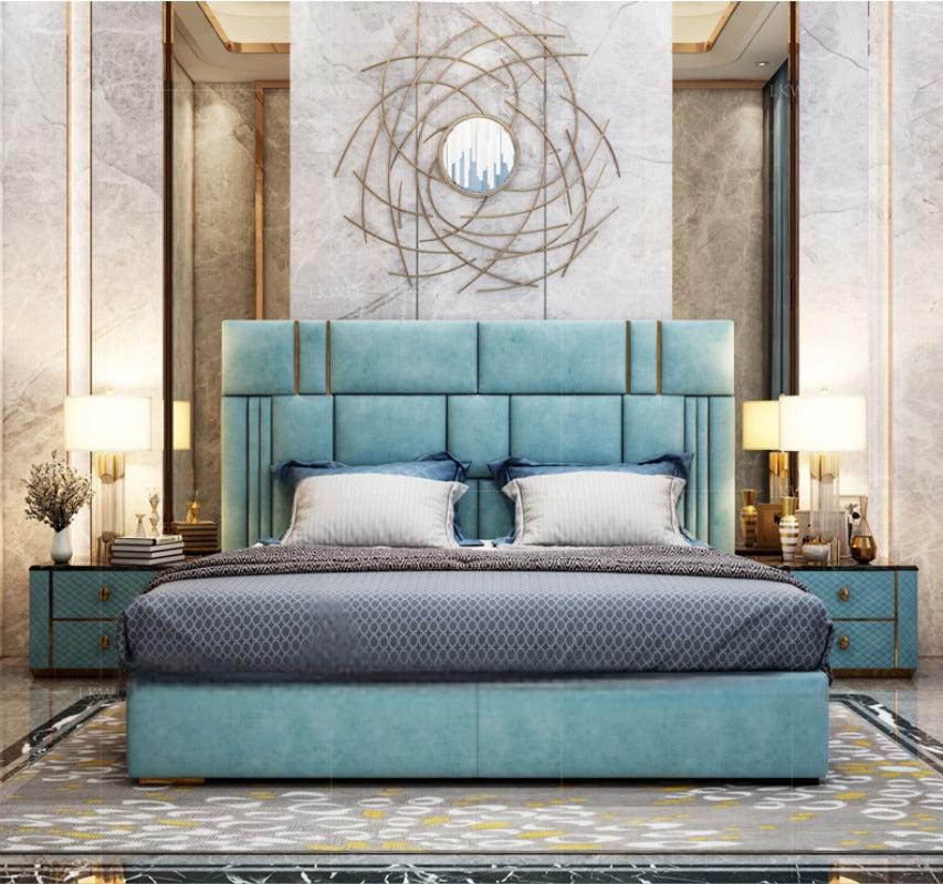 lixra Modern Rectangular Leather Upholstered Bed