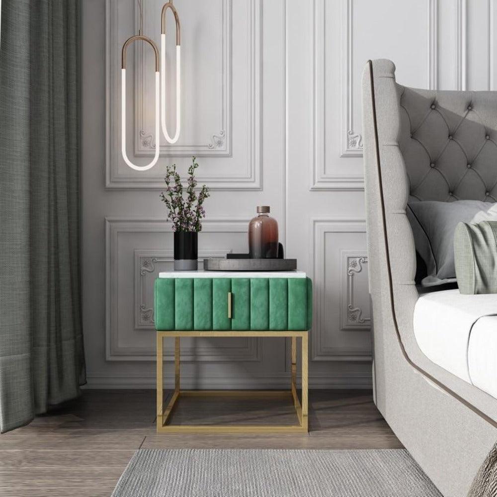Lixra Modern Rectangular Marble Night Stand