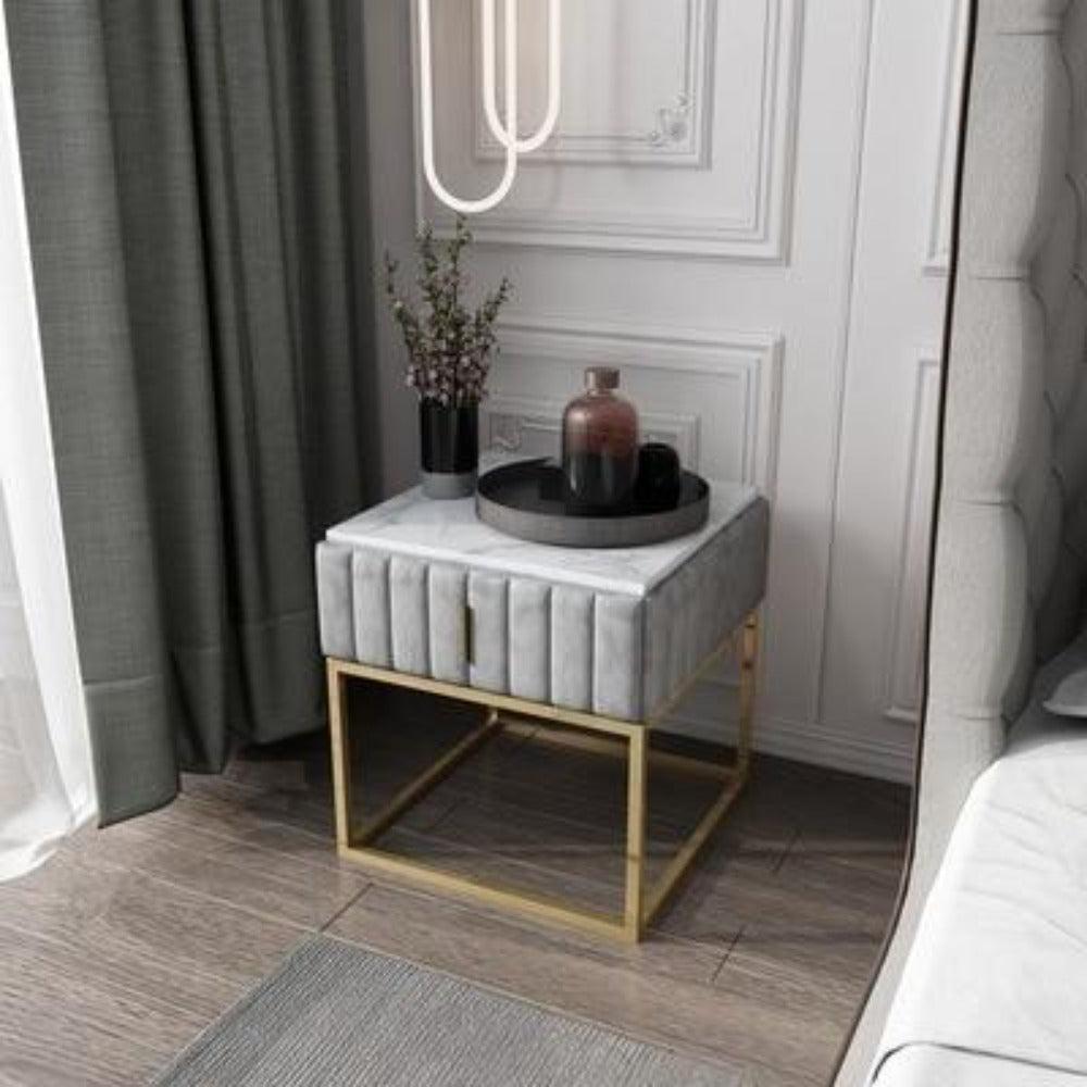 Lixra Modern Rectangular Marble Night Stand