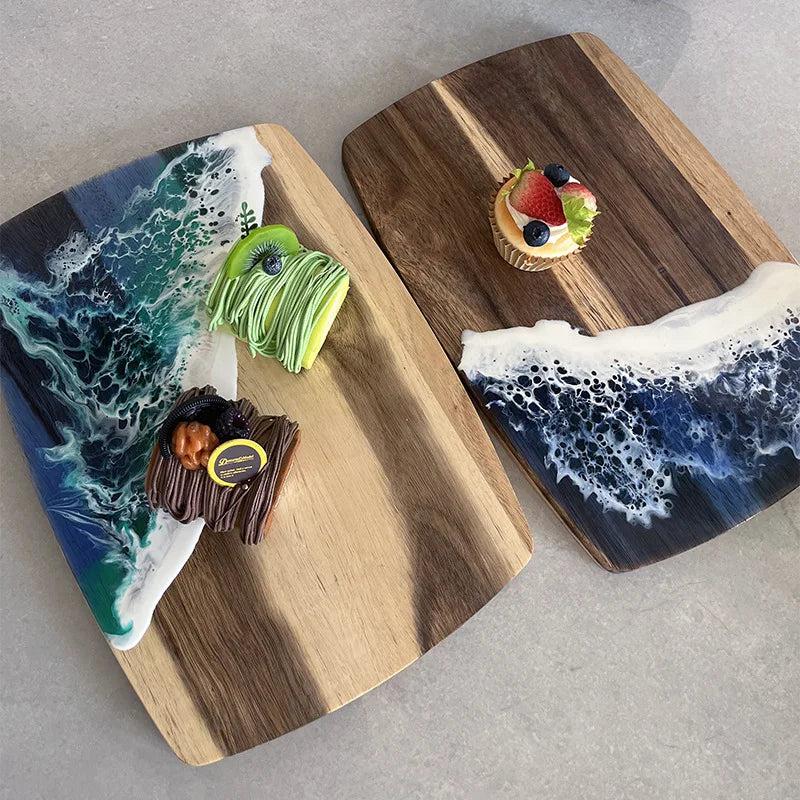 Lixra Modern Resin Spliced Wooden Cutting Board