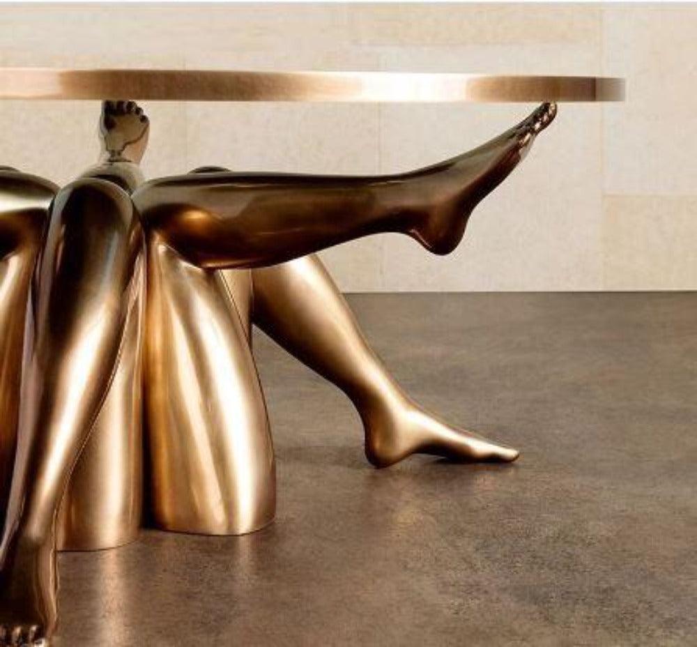 Lixra Modern Round Glass Top Coffee Table