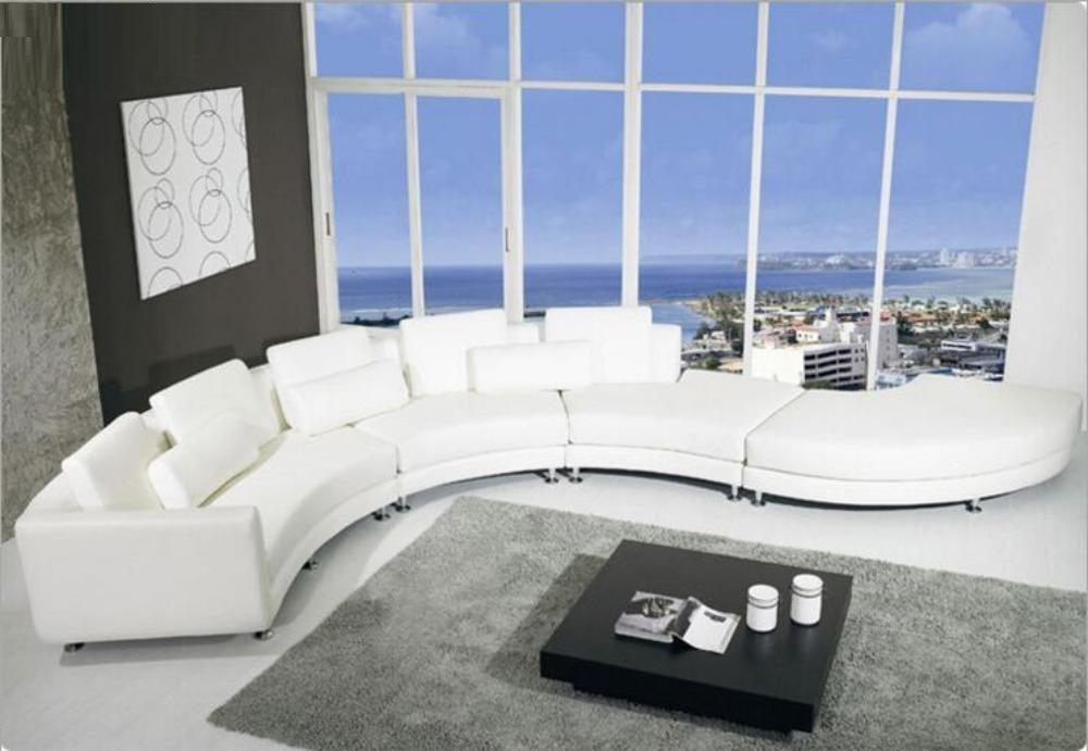 Lixra Modern Round Leather Sectional Sofa