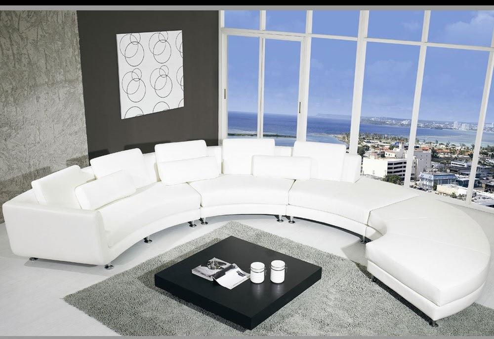 Lixra Modern Round Leather Sectional Sofa