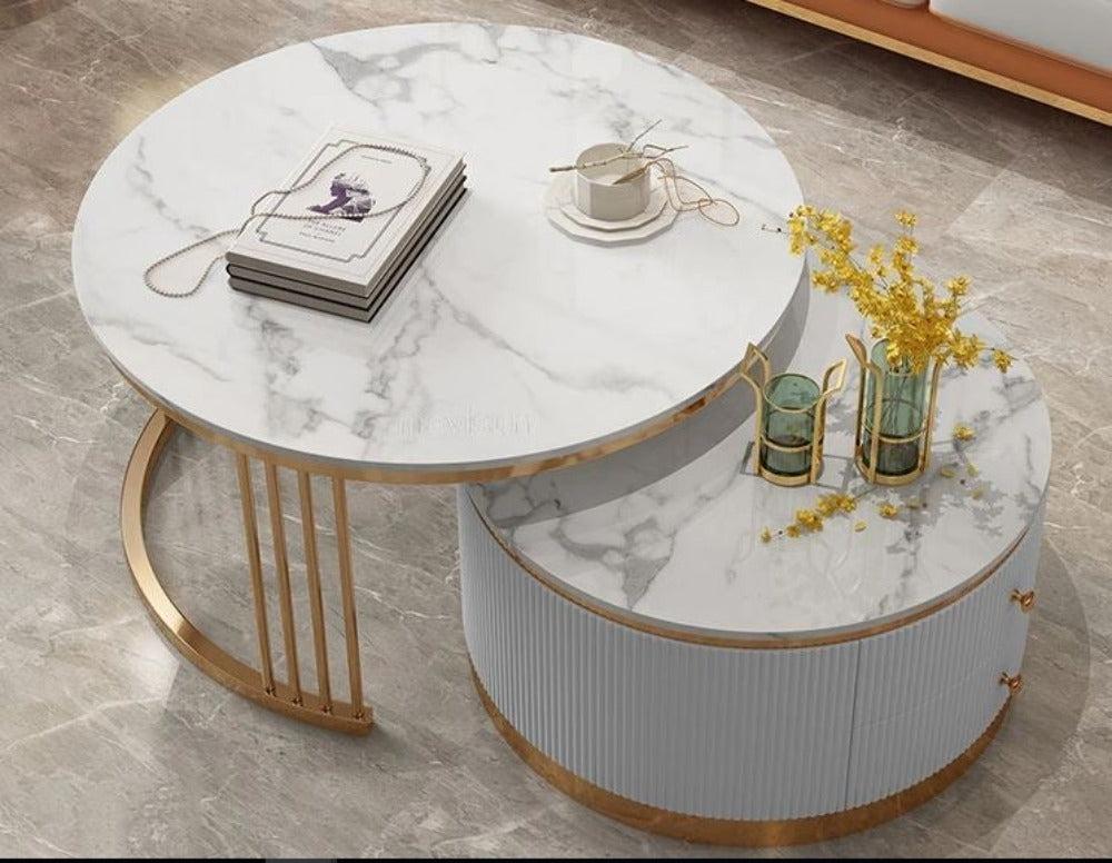 Lixra Modern Round Marble Coffee Table