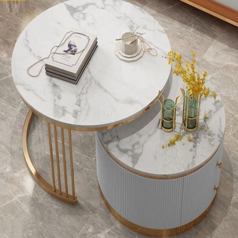 Lixra Modern Round Marble Coffee Table