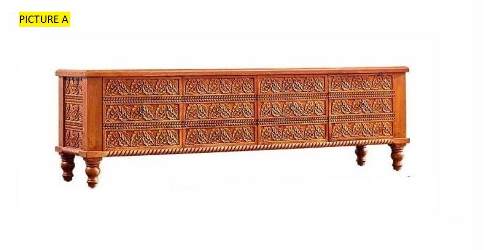 Lixra Modern Rustic Wooden TV Stand