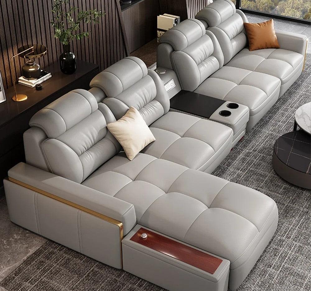 Lixra Modern Sectional Leather Sofa Set