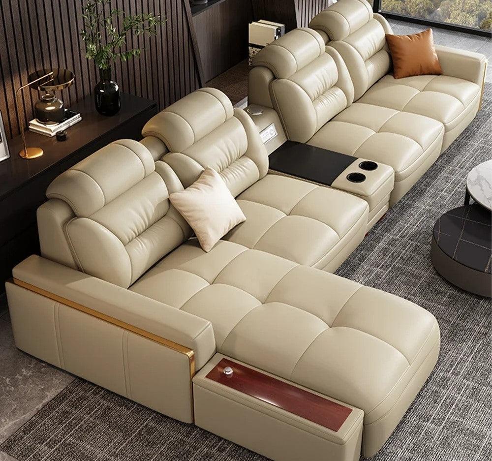 Lixra Modern Sectional Leather Sofa Set
