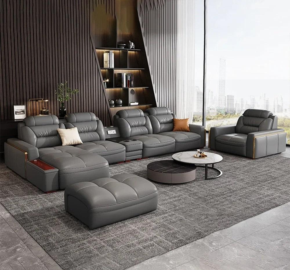 lixra Modern Sectional Leather Sofa Set