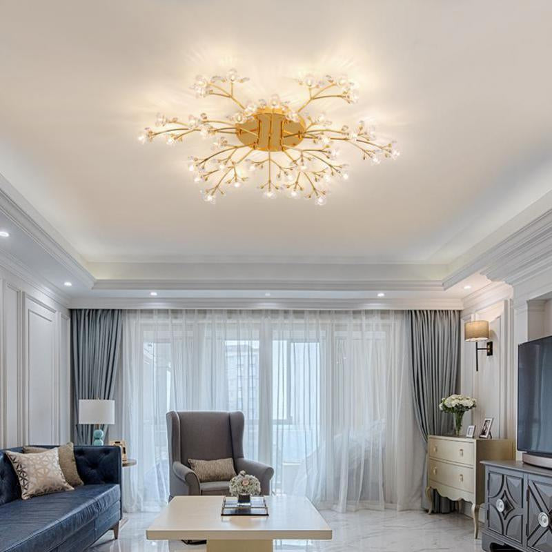 Lixra Modern Semi Flush Golden Mounted Light