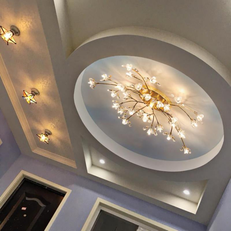 Lixra Modern Semi Flush Golden Mounted Light