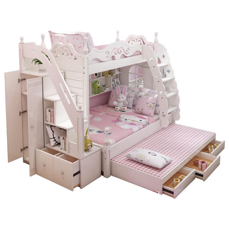 Lixra Modern Solid Wood Leather Bunk Bed