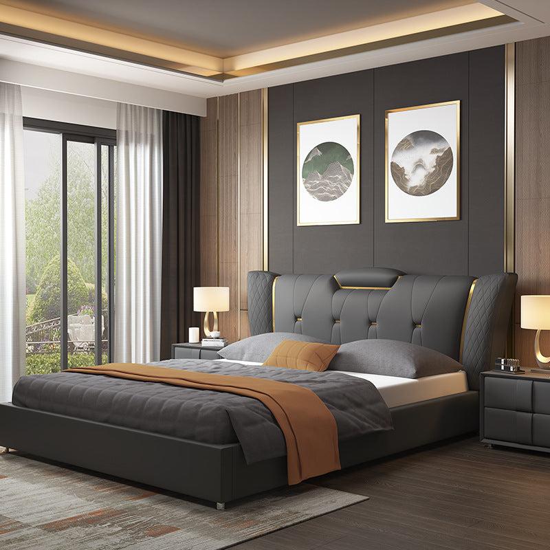 Lixra Modern Sophisticated Leather Platform Bed