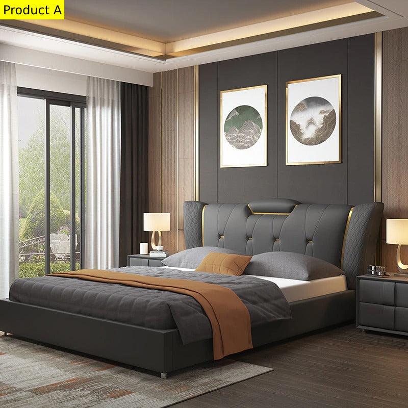 Lixra Modern Sophisticated Leather Platform Bed