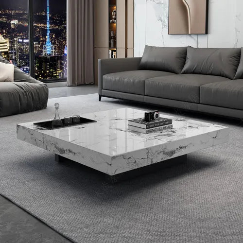 Lixra Modern Square Wooden Coffee Table