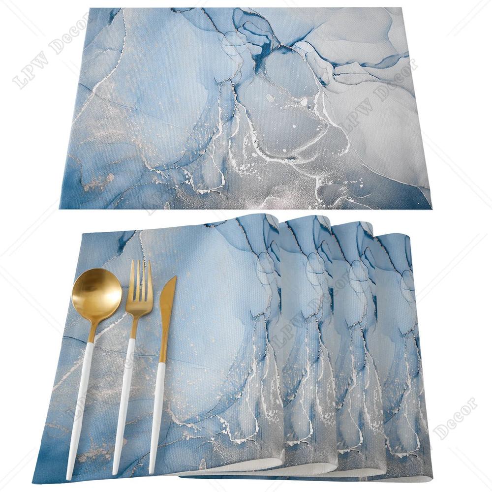 lixra Modern Style Marble Texture Placemats