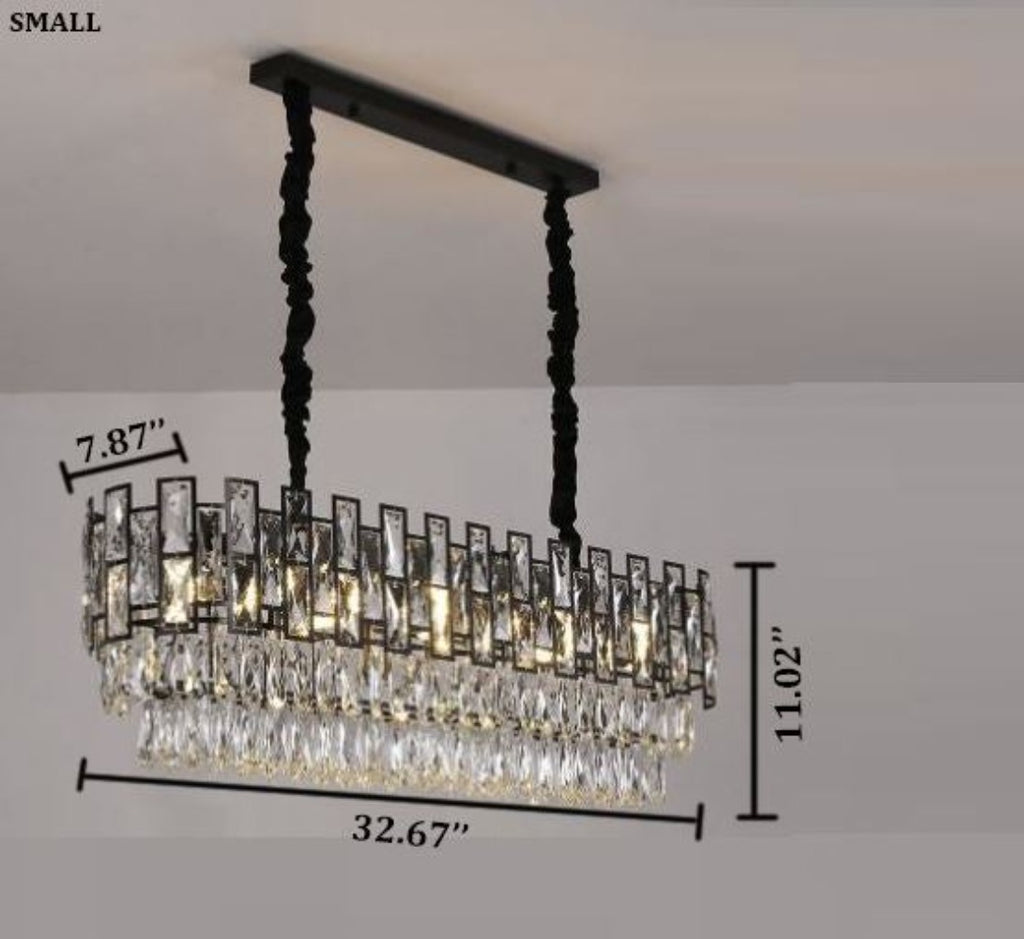 lixra Modern Stylish Oval Hanging Black Chandelier