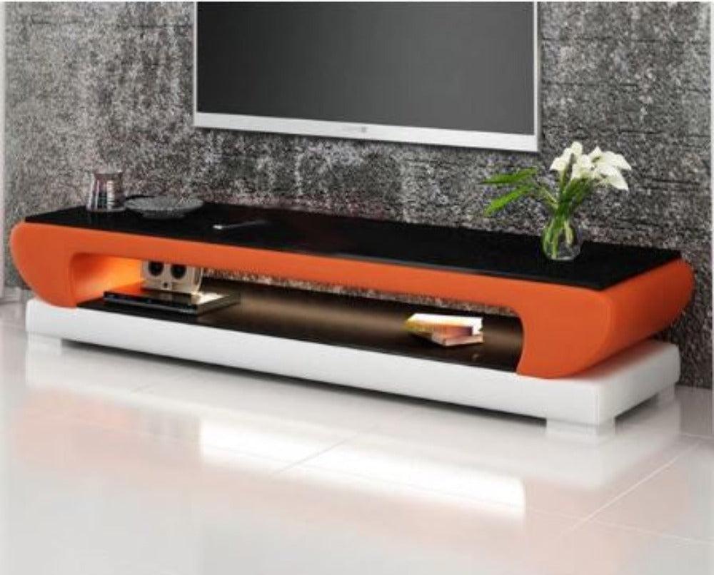 Lixra Modern TV Stand With Glass Table Top