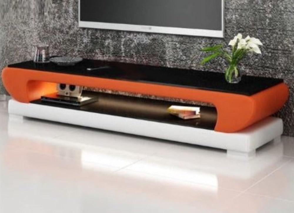 Lixra Modern TV Stand With Glass Table Top