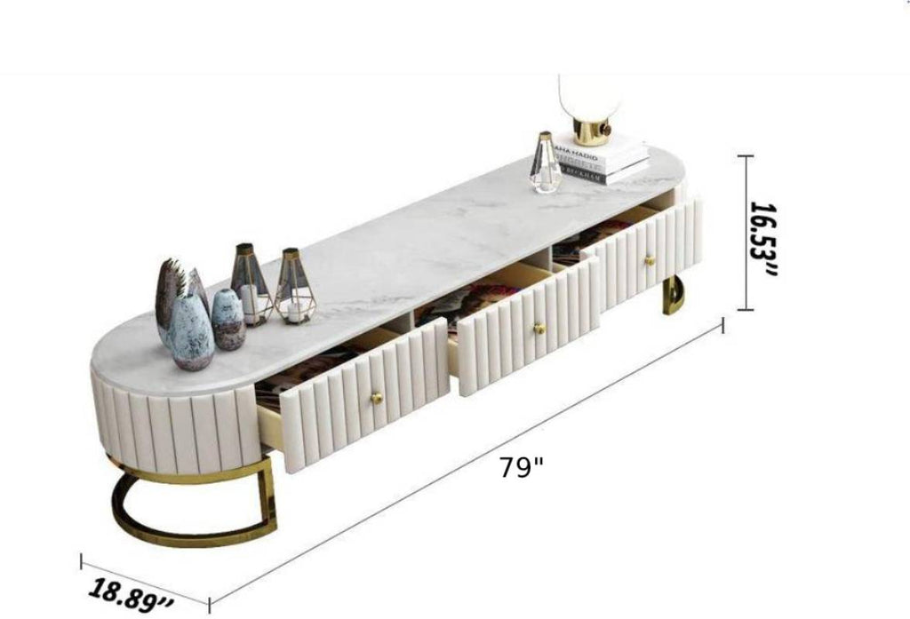 Lixra Modern TV Stand With Luxury Marble Top