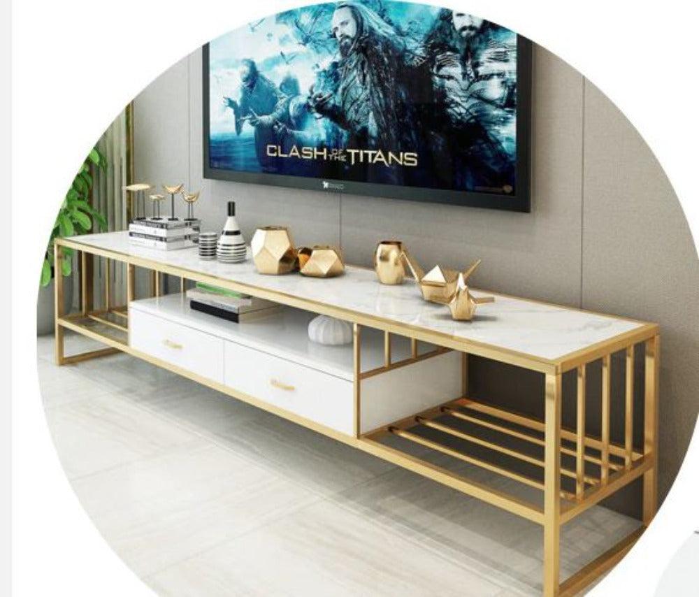 Lixra Modern TV Stand With Marble Top