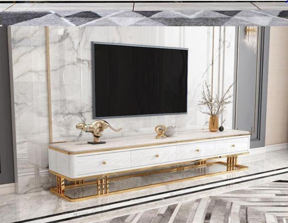 Lixra Modern TV Stand With Marble Top
