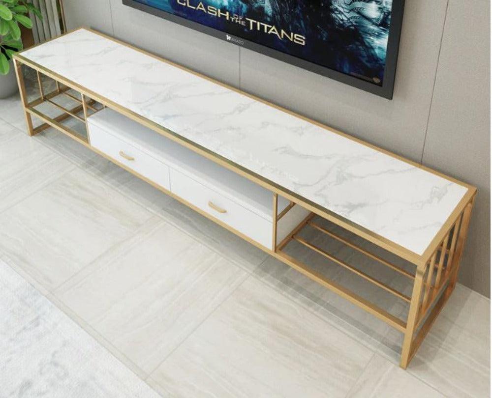 lixra Modern TV Stand with Marble Top