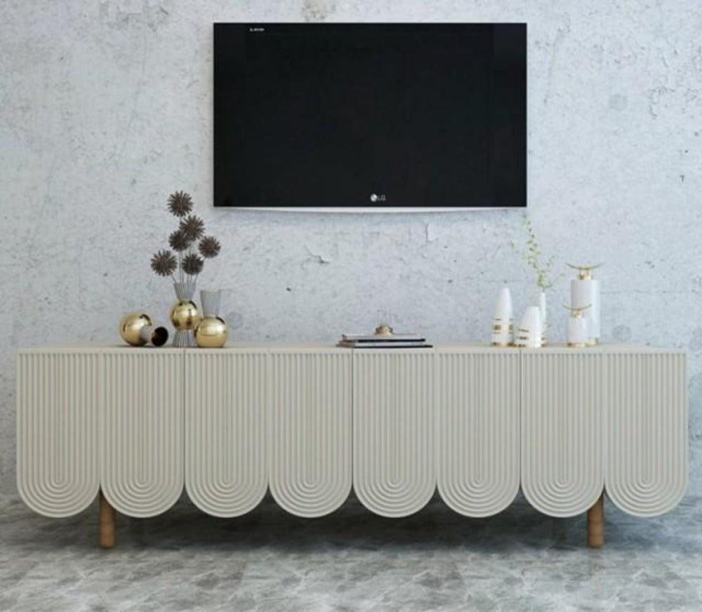 Lixra Modern U-Shaped Wooden TV Cabinet