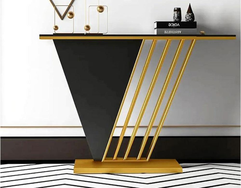 Lixra Modern V-Shaped Marble Accent Table