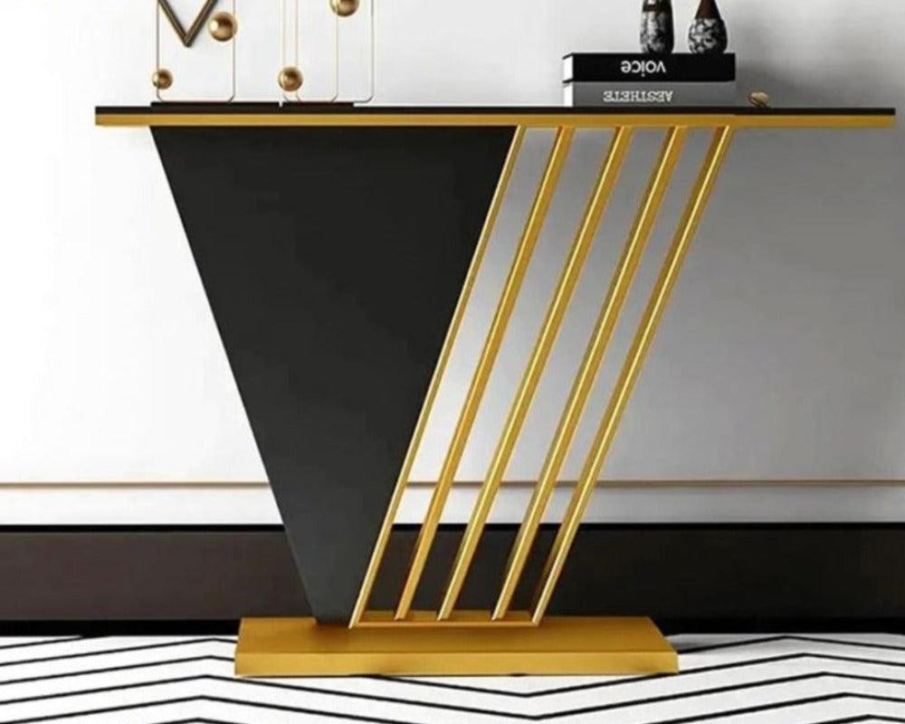 lixra Modern V-Shaped Marble Accent Table