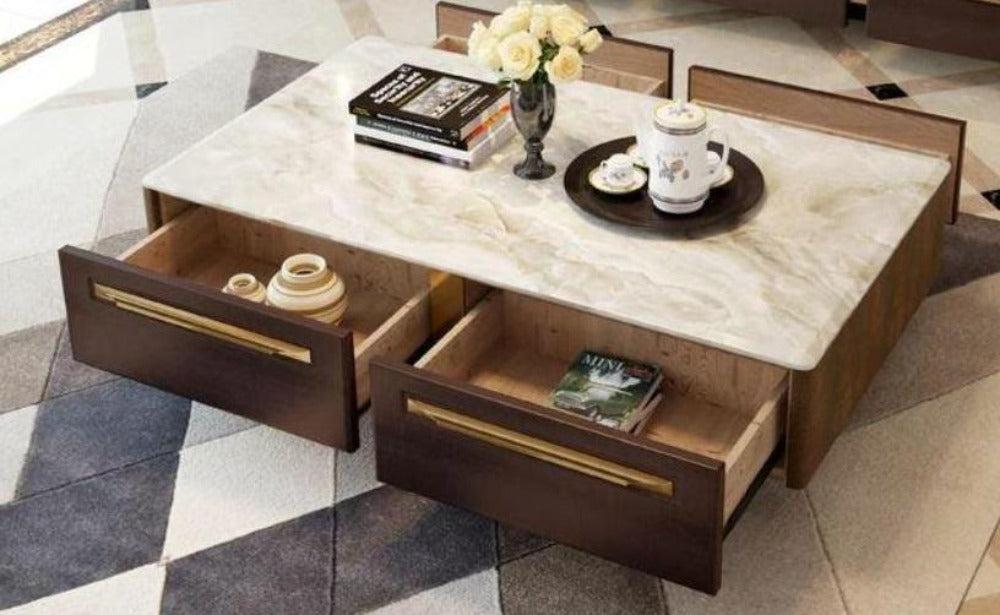 Lixra Modern Vanity Look Wooden Coffee Table