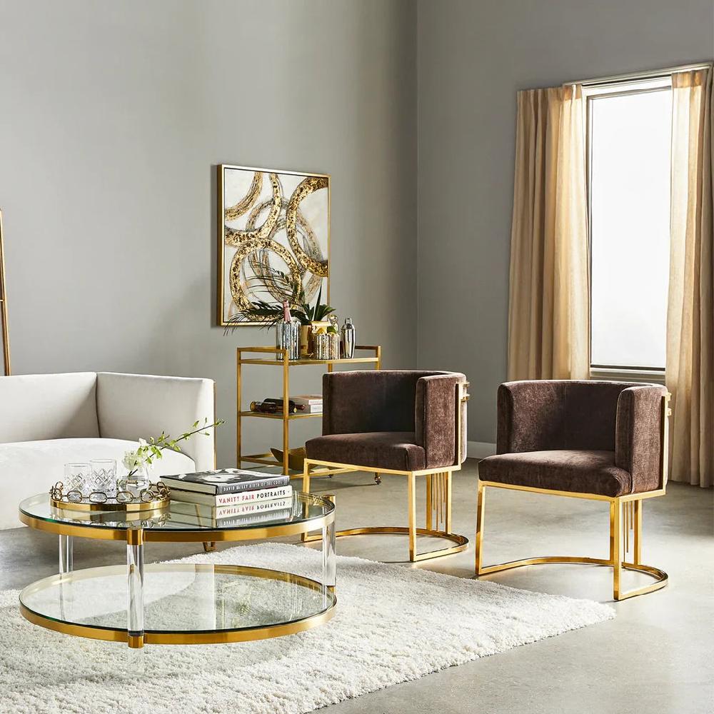 Lixra Modern Velvet Fabric Accent Chairs Set