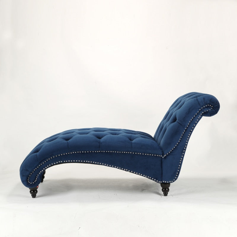 Lixra Modern Velvet Fabric Chaise Lounge