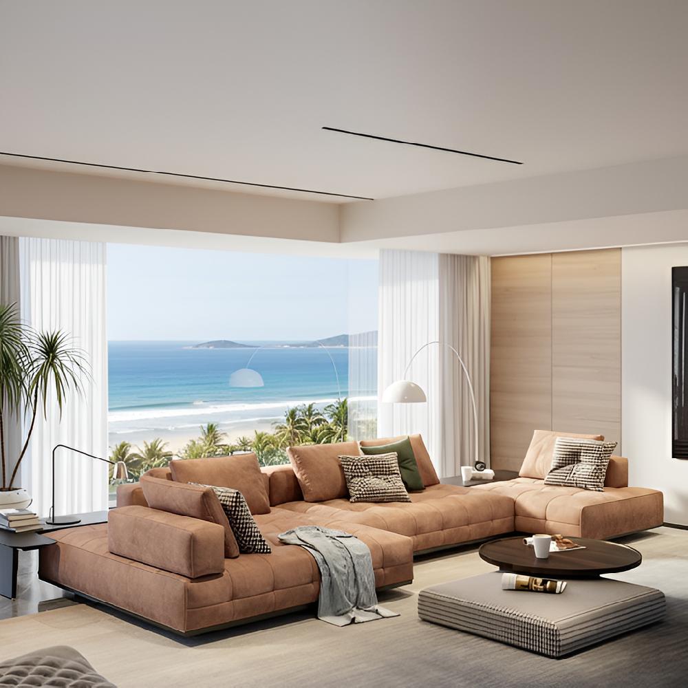 Lixra Modern Velvet Sectional Sofa-Set