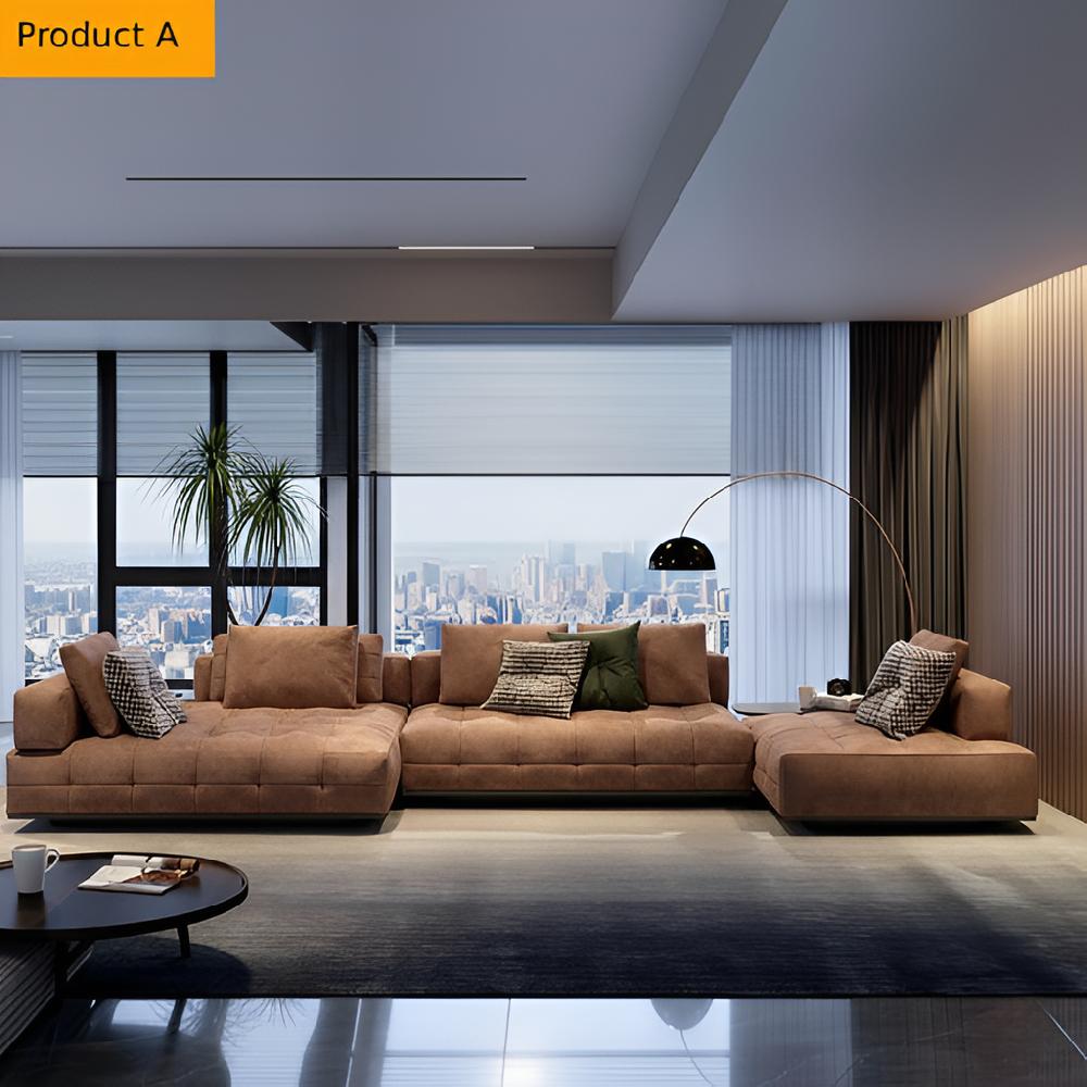 Lixra Modern Velvet Sectional Sofa-Set