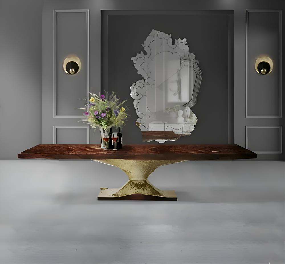 lixra Modern Vibrant Polished Wooden Dining Set