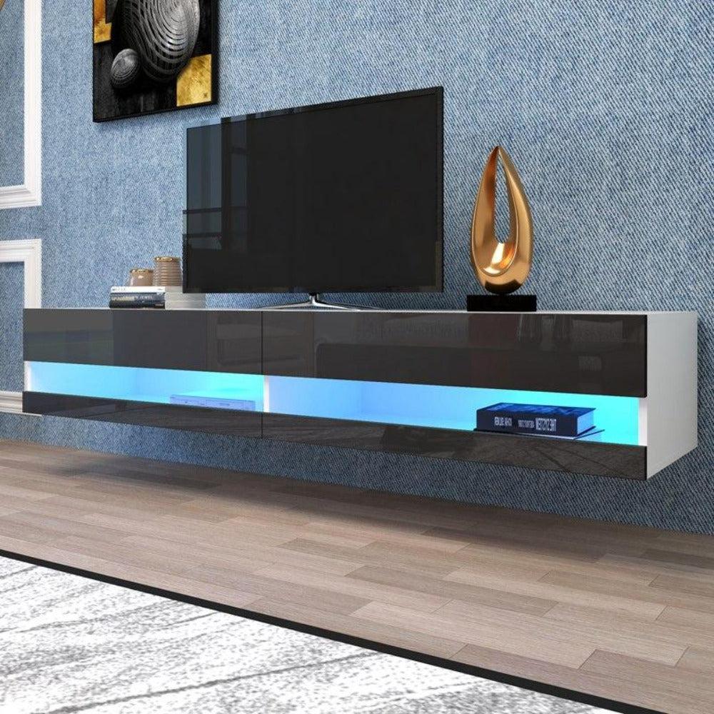 Lixra Modern Wall Mounted TV Stand With LED