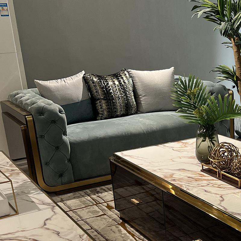 Lixra Modern Woodcraft 3-Piece Velvet Sofa Set