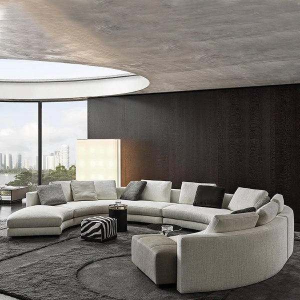 lixra Modernized Circular Fabric Sofa Set