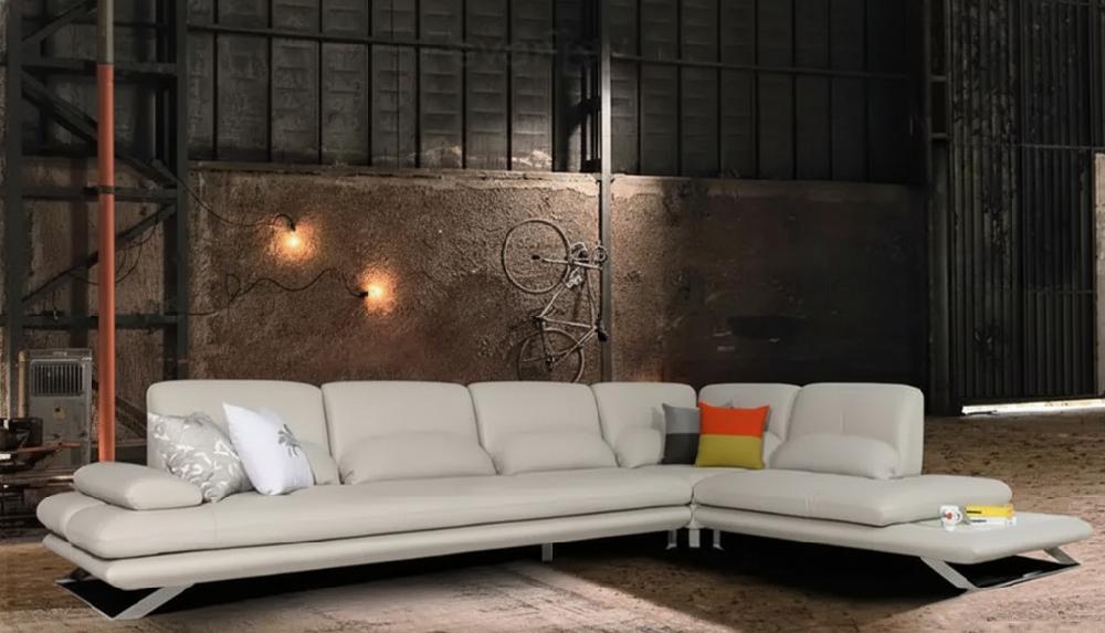 Lixra Modernized L-Shaped Leather Sectional Sofa