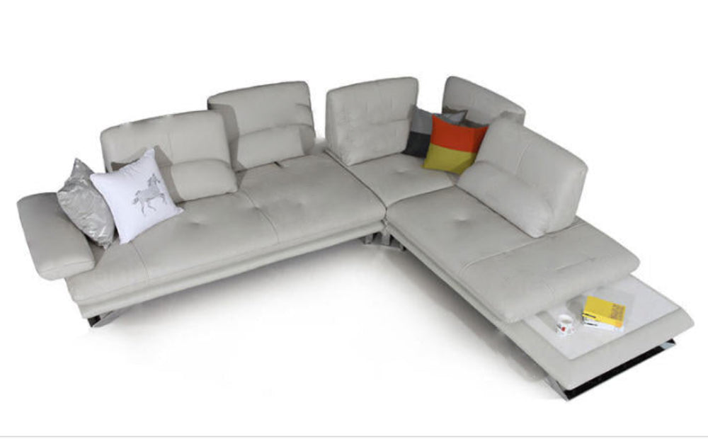 Lixra Modernized L-Shaped Leather Sectional Sofa