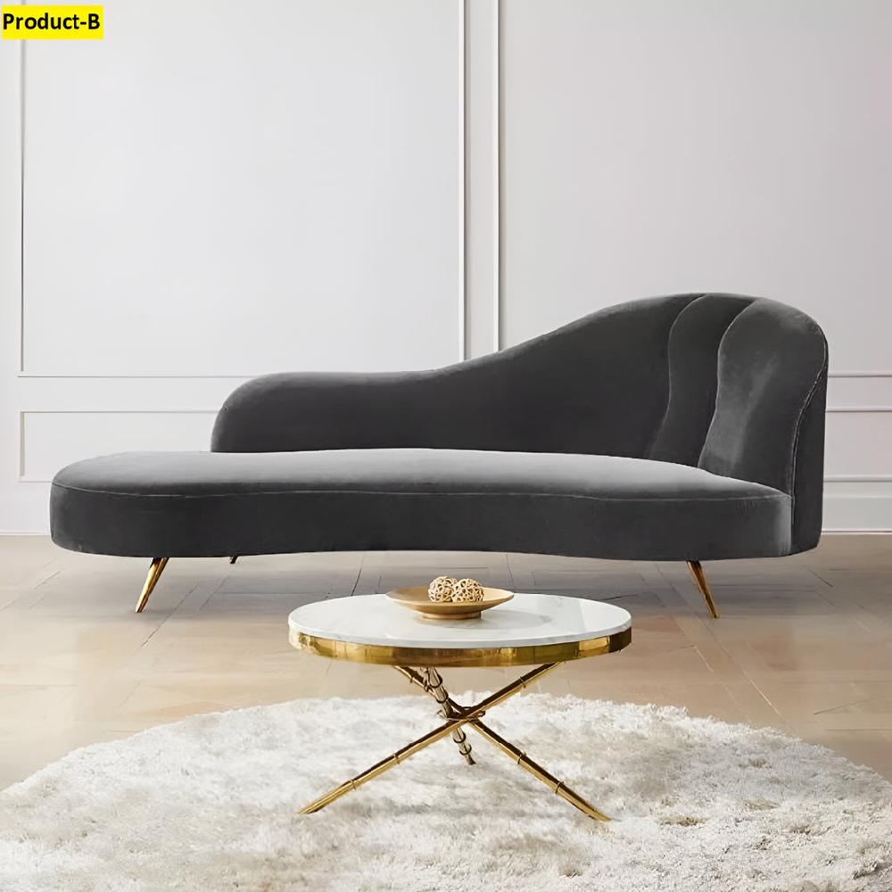 Lixra Modernized Velvet Fabric Chaise Longue Sofa