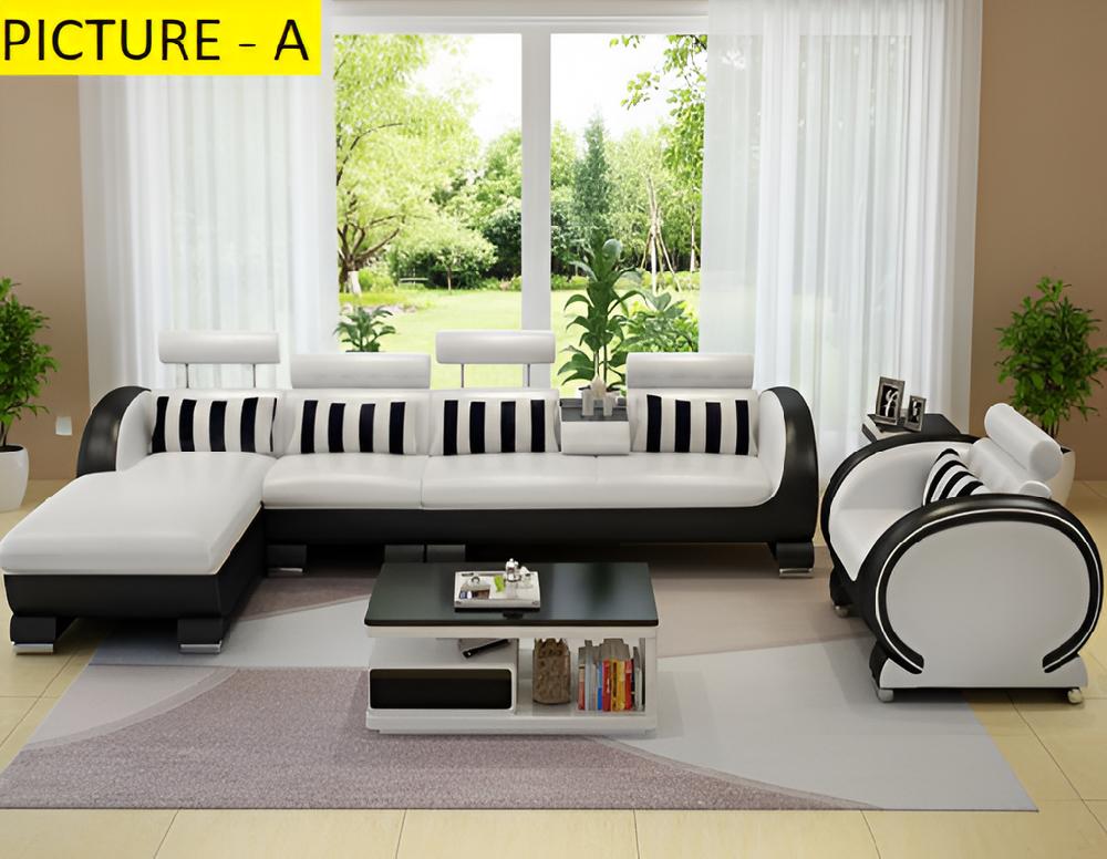 Lixra Modish And Endearing Leather Sectional Sofa