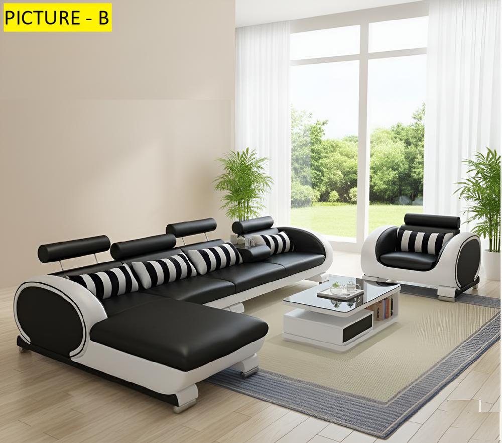 Lixra Modish And Endearing Leather Sectional Sofa