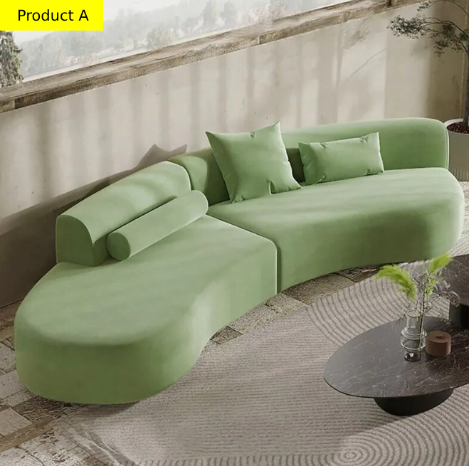 Lixra Modular Curved Velvet Fabric Sofa