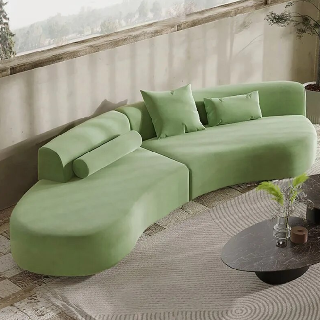 lixra Modular Curved Velvet Fabric Sofa
