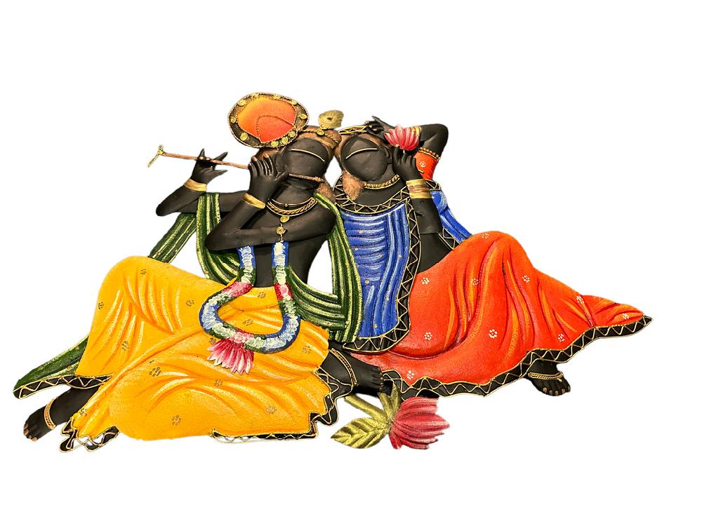 Lixra Multicolor Couple Metal Wall Decor